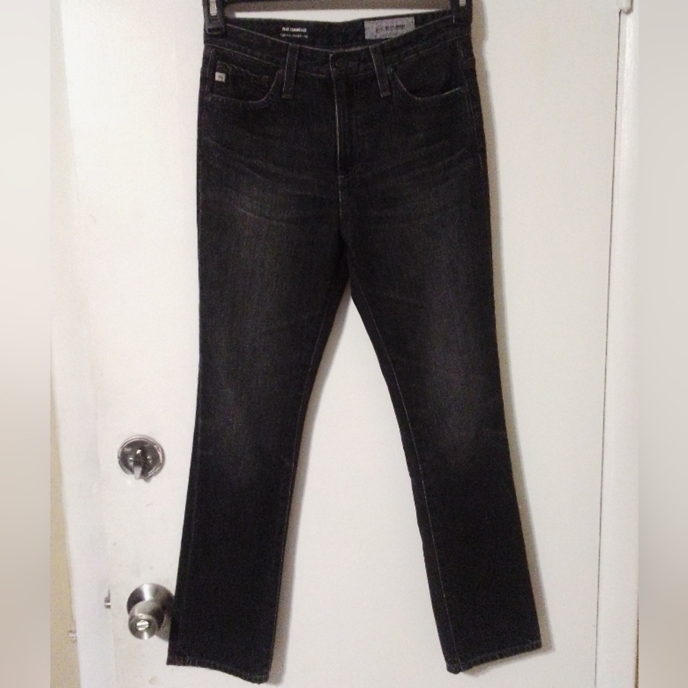 AG - The Isabella high rise straight crop jeans in black size 24R women's - Picture 4 of 5